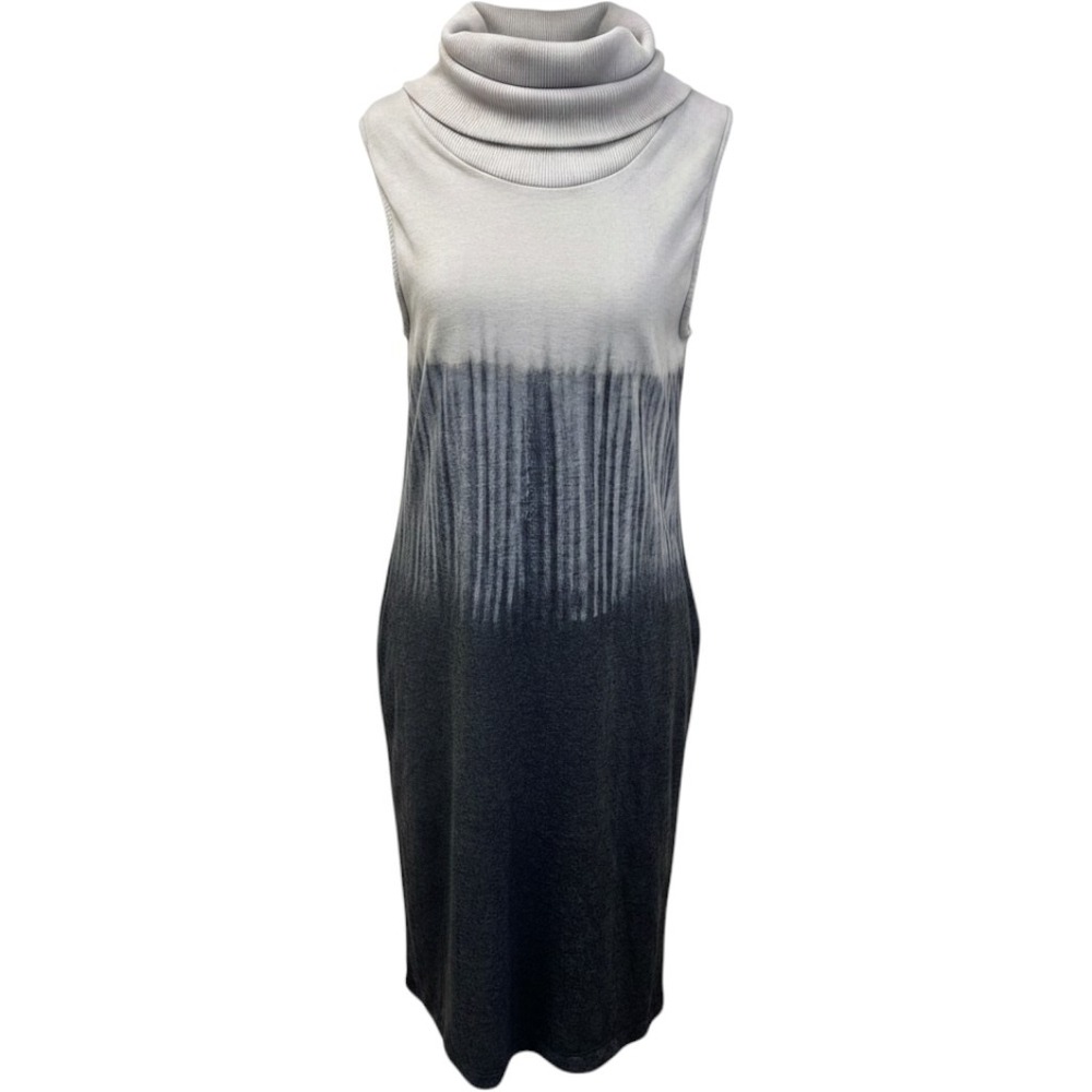 Mono B Grey Ombre Sleeveless Cowl Neck Midi Dress with Side Slits Size M